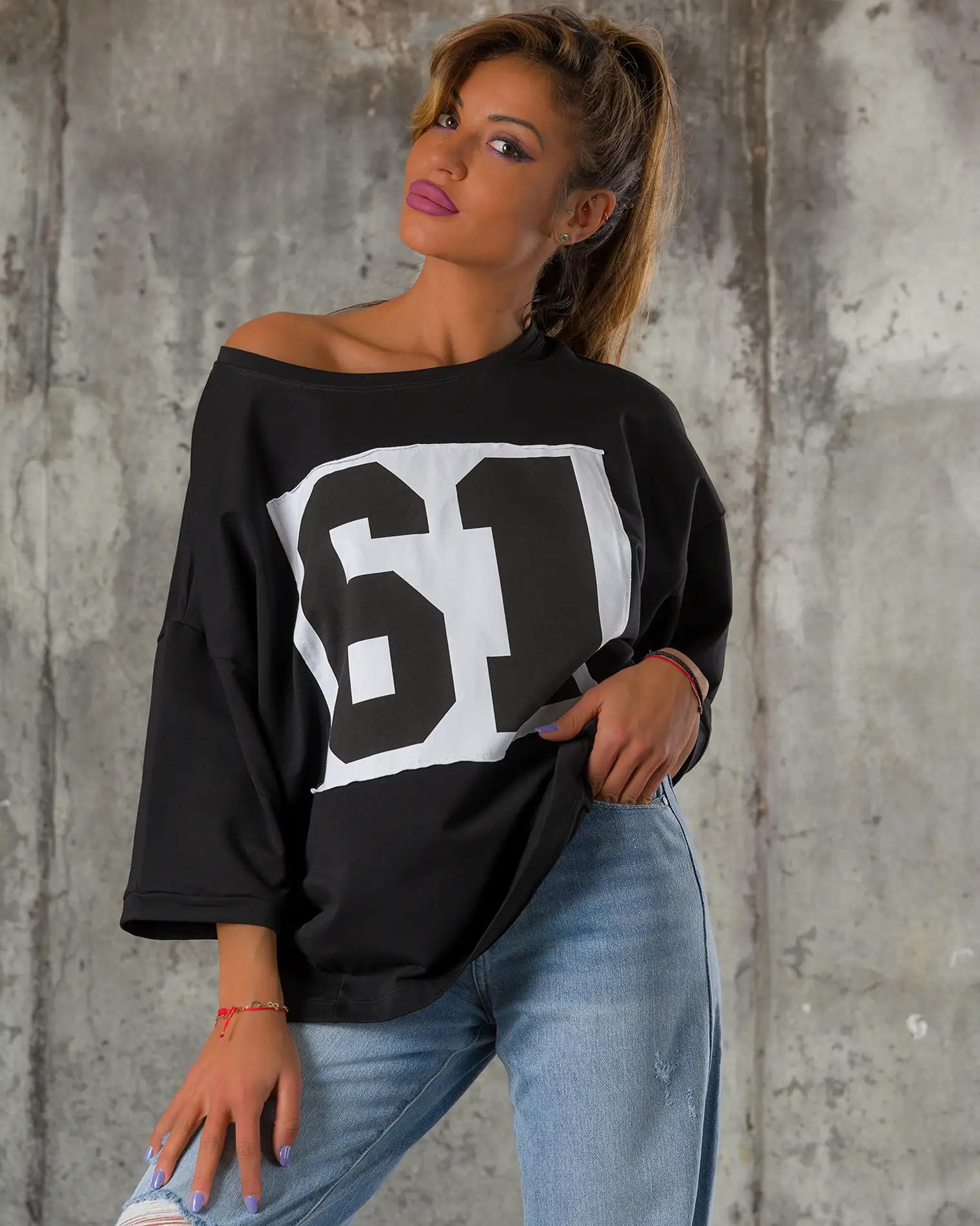 Блуза 61 Looks, Черен Цвят