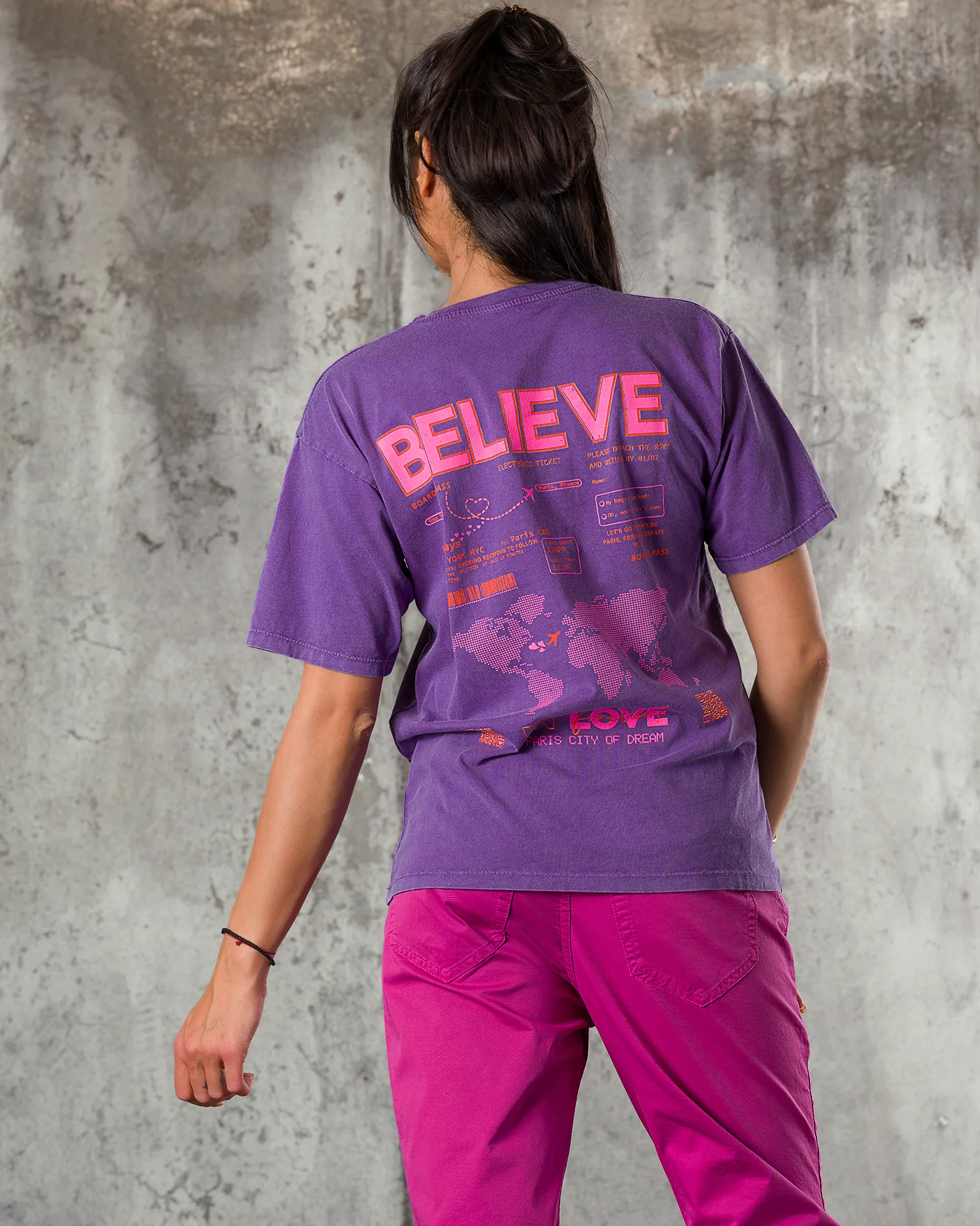 Тениска Believe In Love, Лилав Цвят