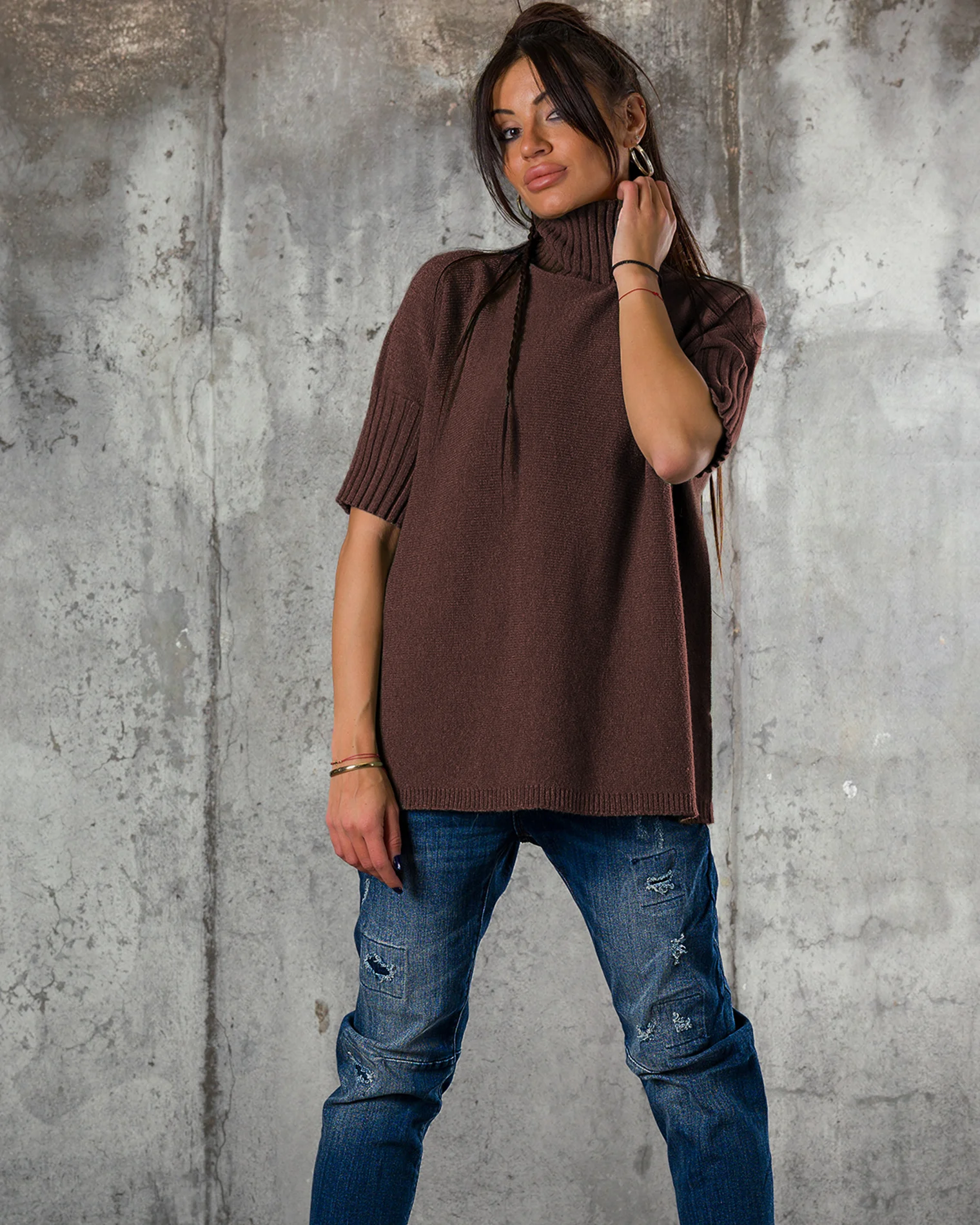 Пуловер Warm Inside, Кафяв Цвят