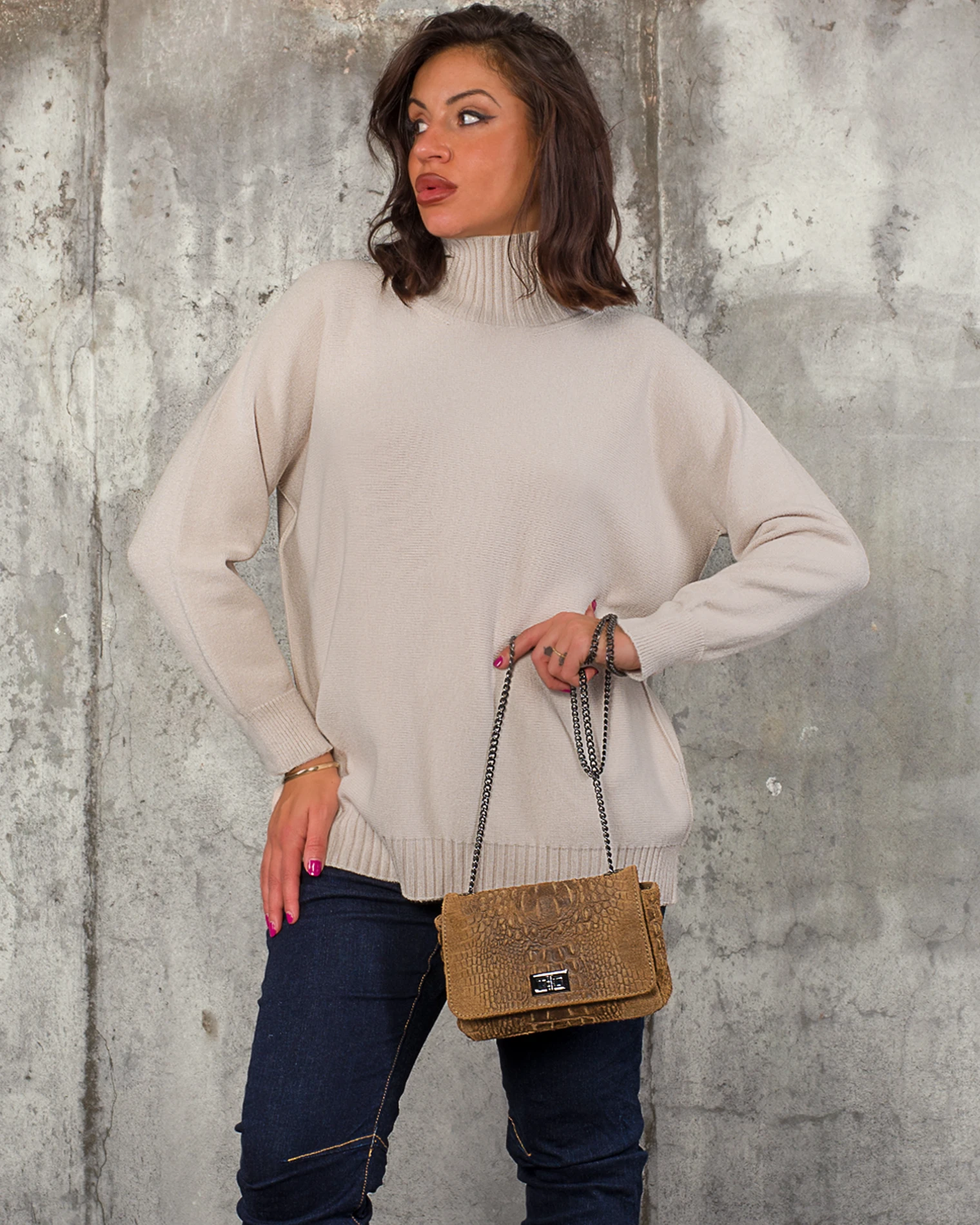 Пуловер North, Цвят Таупе