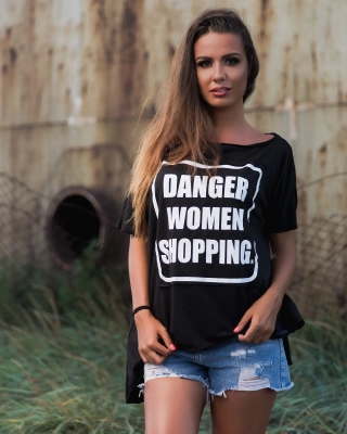 Ασύμμετρος χιτώνας Danger, Μαυρος Χρώμα