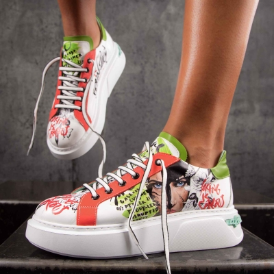 Sneakers με στάμπα Brainstorm, άσπρο  Χρώμα