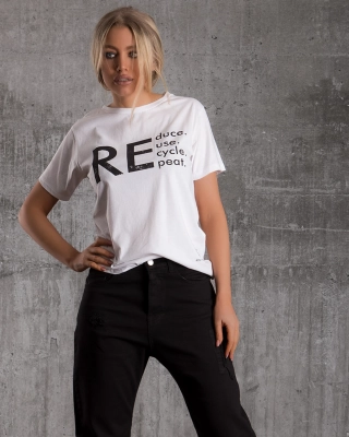 Μπλουζάκι Recycle, άσπρο  Χρώμα