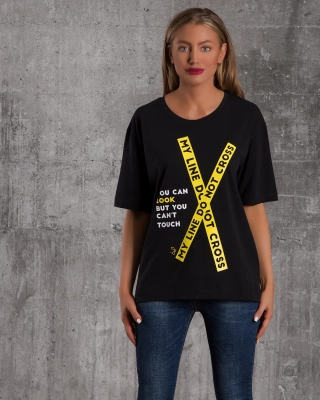 Μπλουζάκι Don't Cross, Μαυρος Χρώμα