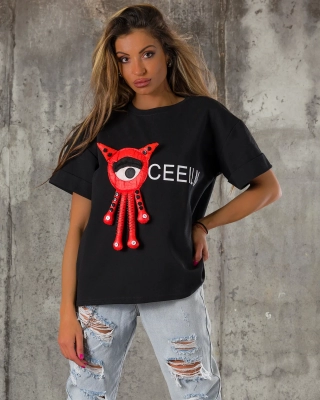 Тениска Eccentric, Черен Цвят