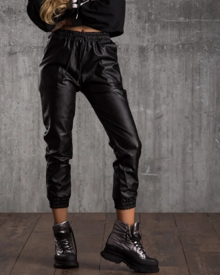 Δερμάτινο jogger Upper Class, Μαυρος Χρώμα