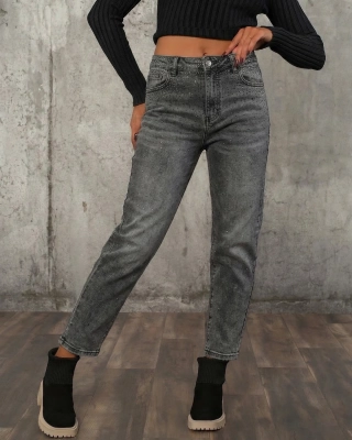 Дънки с камъчета Motion, Сив Цвят