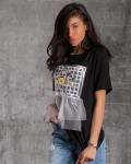 Τούλι T-shirt Elegancia, Μωβ Χρώμα